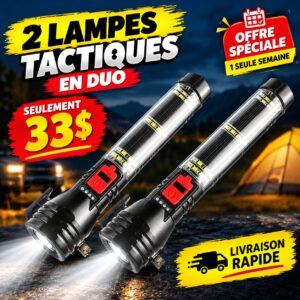 pack 2 Lampes Tactique Multifonction 12-en-1