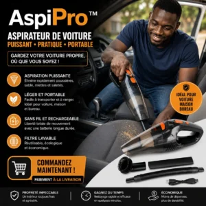 AspiPro™  Aspirateur Voiture Sans Fil Puissant