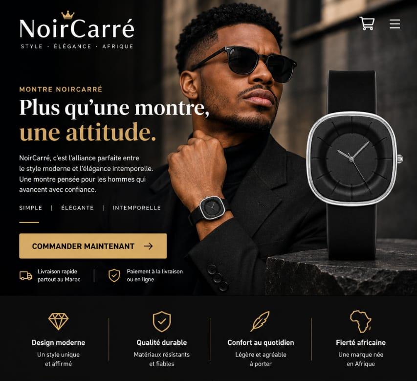 ⁦NoirCarré Montre⁩ - الصورة ⁦1⁩